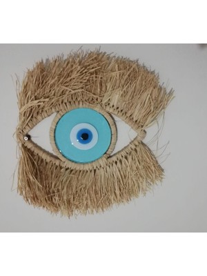 El Yapımı Saçaklı Rafya Göz Nazarlık Duvar Dekoru, Yeşil Renk Seçenekleri