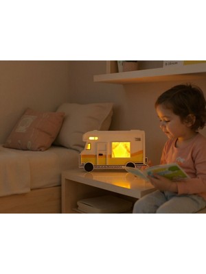 Renkli Ahşap El Yapımı Dekoratif Aydınlatma ve Gece Lambası