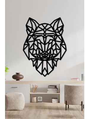 50X37 cm Geometrik Husky Desenli Ahşap Duvar Panosu, Şık ve Modern Dekorasyon Ürünü