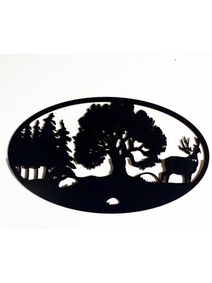 Şık Siyah Ahşap Manzara Tablosu, Evinize Doğal Atmosfer Katın