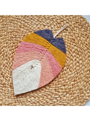 Renkli Makrome Duvar Süsü, Ev Dekorasyonu Için Şık ve Renkli Tasarım