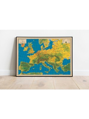 Sanatsal Avrupa 1940 Haritası Duvar Dekoru, 60X90CM, Şık ve Etkileyici Tasarım
