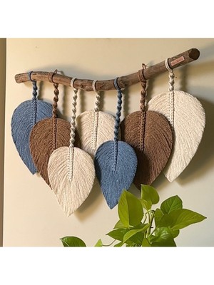 Renkli Makrome Duvar Dekoru, Şık ve Sıcak Ortamlar Için Dekorasyon Parçası