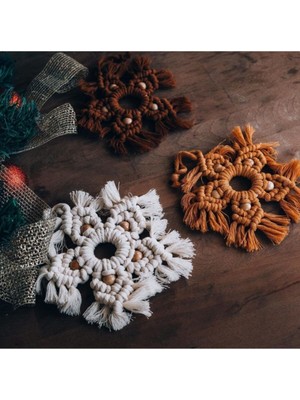 Çok Renkli Makrome 3'lü Duvar Süsü, Şık ve Modern Dekorasyon Öğesi