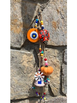 Turuncu Balkon ve Bahçe Süsleri 4'lü Set, Duvar Dekoru, Şık ve Renkli Dekorasyon