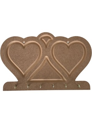 Boyanabilir Ahşap Mdf Dekoratif Anahtarlık Kahverengi, Şık ve Kullanışlı Aksesuar