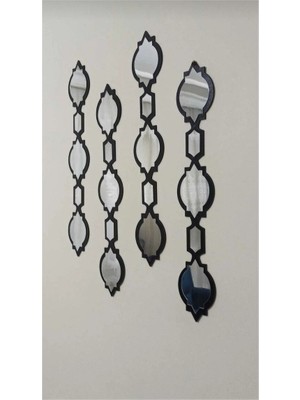 Şık 4'lü Pleksi Ayna Seti, Modern ve Parlak Dekorasyon Parçası