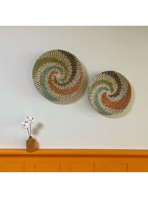 Hasır Duvar Tabağı Seti, Şık ve Doğal Dekoratif Ürünler, 2’li Paket