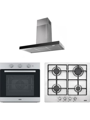 Franke Ankastre Set (Faber Stilo Glass Smart x V A60 Davlumbaz - Fhnl 604 4g Xs E Ocak - Fsl 82 H Xs Inox Fırın)