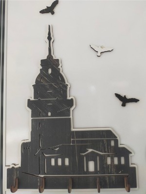 Beyaz Kız Kulesi Dekoratif Duvar Süsü, Şık ve Modern Tasarım