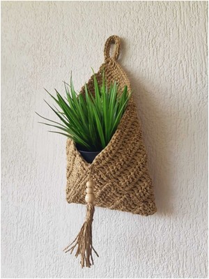 El Emeği Kahverengi Duvar Süsü, Balkon, Bahçe ve Mutfak Dekorasyonu Için Şık Sepet