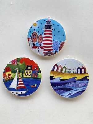 Yaz Temalı 3'lü Duvar Süsü Beyaz, Şık ve Hafif Dekorasyon Parçası