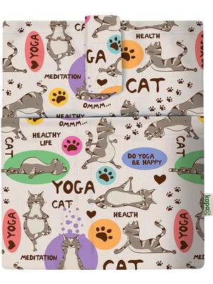 Yoga Kedi 211-MONA Cepli Kitap Kılıfı 20X25