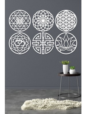 6'lı Sacret Geometri Seti, Duvar Dekorasyonu, Modern ve Şık Tasarım