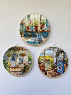 Mutfak Temalı 3'lü Duvar Süsü, Beyaz, Dekoratif ve Şık Tasarım