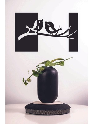 Siyah Ahşap Kuşlar Duvar Dekoru, Şık ve Doğal Tasarım