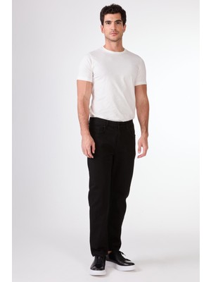 Siyah 5 Cep Düz Renk Slim Fit Erkek Pantolon