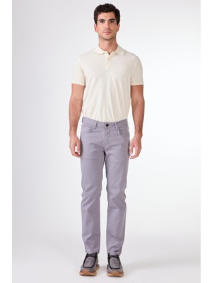 Gri 5 Cep Düz Renk Slim Fit Erkek Pantolon
