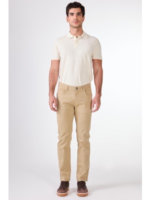 Dufy Erkek Slim Fit Vizon Pantolon