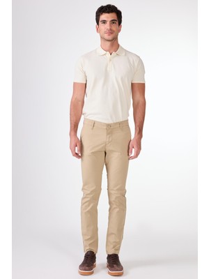 Dufy Erkek Regular Fit Vizon Pantolon