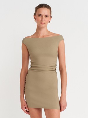 91462 Bardot Mini Elbise-Çağla