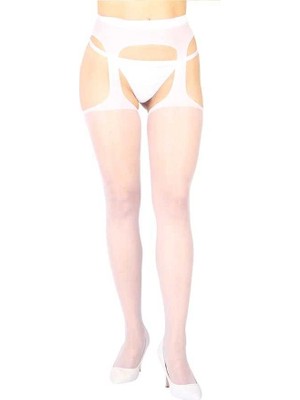 Beyaz Özel Bölgesi Açık Fantazi Külotlu Çorap TM1054