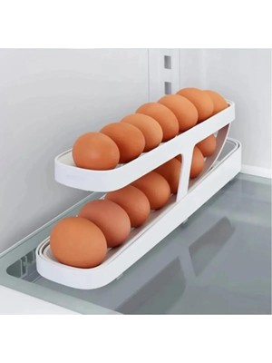 2 Katlı Otomatik Buzdolabı Yumurta Standı Yumurtalık Rafı Saklama Kabı Buzdolabı Organizer