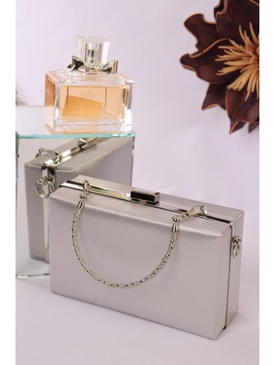 Weembag 107 Saten Canel Abiye Çanta | Modern Çizgili Tasarım