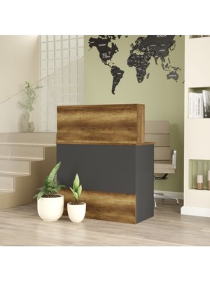Bega H 90CM Ofis Karşılama Bankosu Barok-Antrasit BEG20-BA