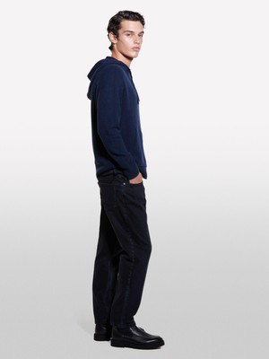 Sisley Sisley   Pamuk Karışımlı Kanguru Cepli Kapüşonlu Sweatshirt Erkek Soluk Lacivert Sweatshirt - 324A1QPSS200Q