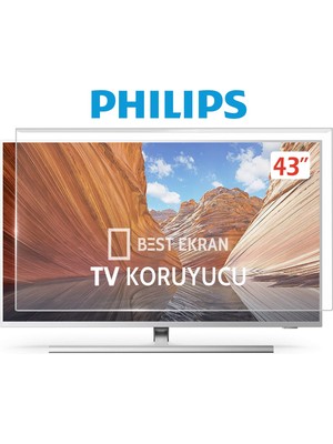 Philips 43PUS9000 Tv Ekran Koruyucu - Philips 43" Inç 108CM Ambilight Kırılmaz Tv Ekran Koruyucu