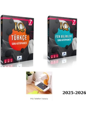 Paraf 7. Sınıf Iq Türkçe ve Fen Bilimleri Soru Bankası Seti Priz Tutucu Hediyeli