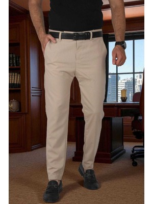 Deepsea Italyan Kesim Tüylenmez Likralı Spor Pantolon Esnek Kumaş Bilek Boy Boru Paça Klasik Pantolon 2502005