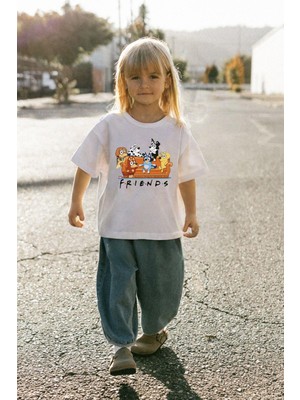 Unisex Pamuklu Bisiklet Yaka Bluey Baskılı T-Shirt