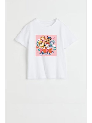 Kız Çocuk Paw Patrol Baskılı Pamuklu T-Shirt