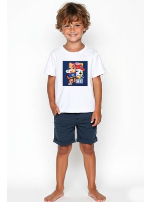 Erkek Çocuk Paw Patrol Baskılı Pamuklu T-Shirt