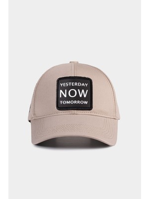  Six Yesterday Now Tomorrow Logolu Bej Beyzbol Şapka