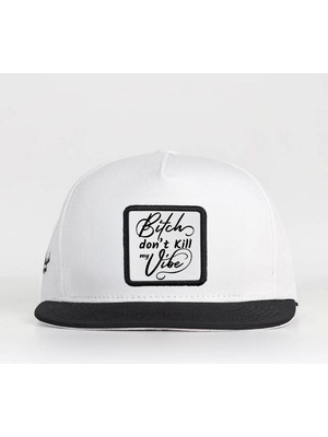 Don't Kill My Vibe Logolu Siyah-Beyaz Hip Hop Şapka