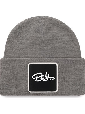  Akrilik Boss - 4sb Kod Logolu Unisex Gri Bere (Beanie)