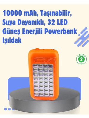 Gold Silver GS-875 Güneş Enerjili Powerbank ve 32 LED Işıldak