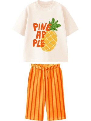 Kız Çocuk Müslin Jogger Pantolonlu Nakış Detaylı Pamuklu Altüst Takım