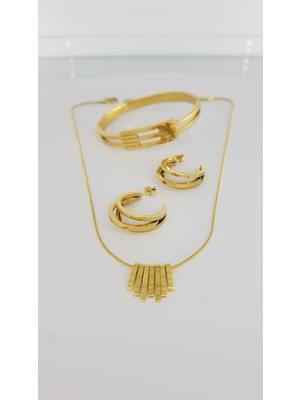 Kaburga Gold Çelik Takı Seti SNS50026871