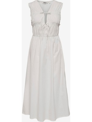 Only Kadın Ekru Sl Tıe Dress Wvn Dress 15359128