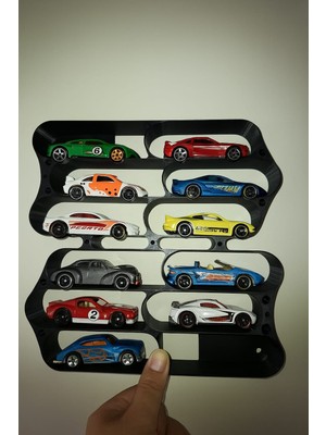 Oyuncak Araç Duvar Garajı 1/64 Ölçek 12LI ( Hotwheels Araçlar ile Uyumludur)