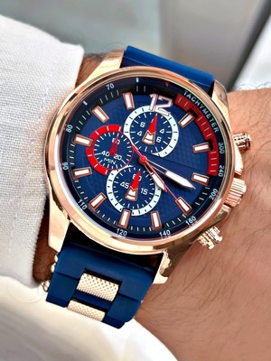 Saat İstasyonu Lacivert Renk  Erkek Kol Saati Babalar Günü Hediyesi