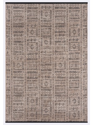 Vitali Home Gaia Bej Halı Yıkanabilir Kaymaz Taban Şönil Kilim Dokuma Pamuk Taban Kilim 10352 80 x 150