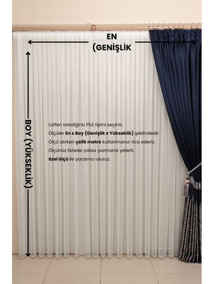 1-2,5 Normal Pile Zincir Model Tül Perde,dikey Çizgili Kırık Beyaz Ütü Istemeyen Tül Perde