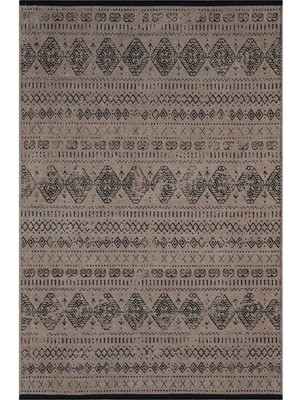 Vitali Home Gaia Bej Halı Yıkanabilir Kaymaz Taban Şönil Kilim Dokuma Pamuk Taban Kilim 10354 80 x 150