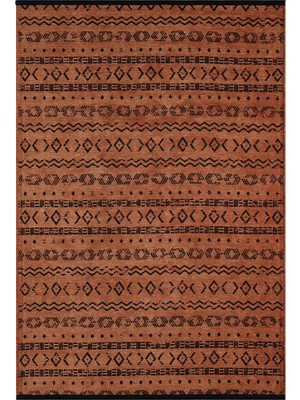 Vitali Home Gaia Kiremit Halı Yıkanabilir Kaymaz Taban Şönil Kilim Dokuma Pamuk Taban Kilim 10319 80 x 150