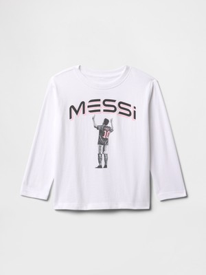 Gap Erkek Bebek Beyaz Messi Grafik T-Shirt
